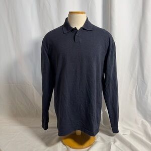 Arrow Dark Blue Long Sleeve Polo